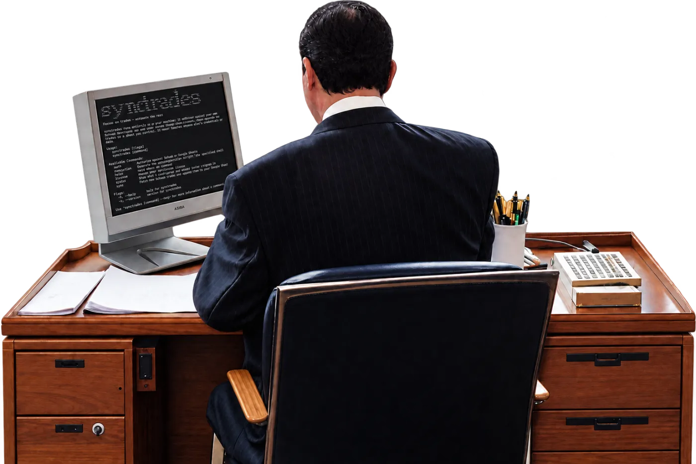 synctrades running on a desktop computer